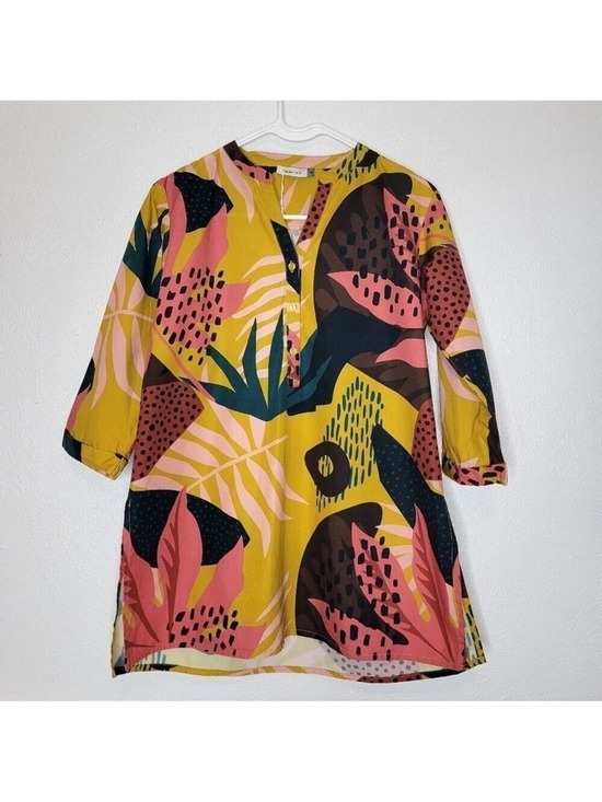 Maude Vivante Tops - Maude Vivante Tropical Poplin Tunic Women's Size Small